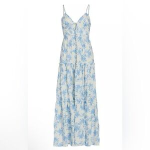 LoveShackFancy Blue Floral Maxi Dress